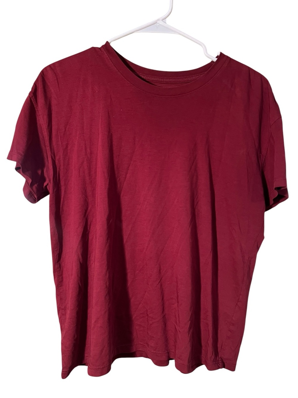 American Giant Women's Size XS T-Shirt Crewneck Short Sleeve Burgundy Cotton